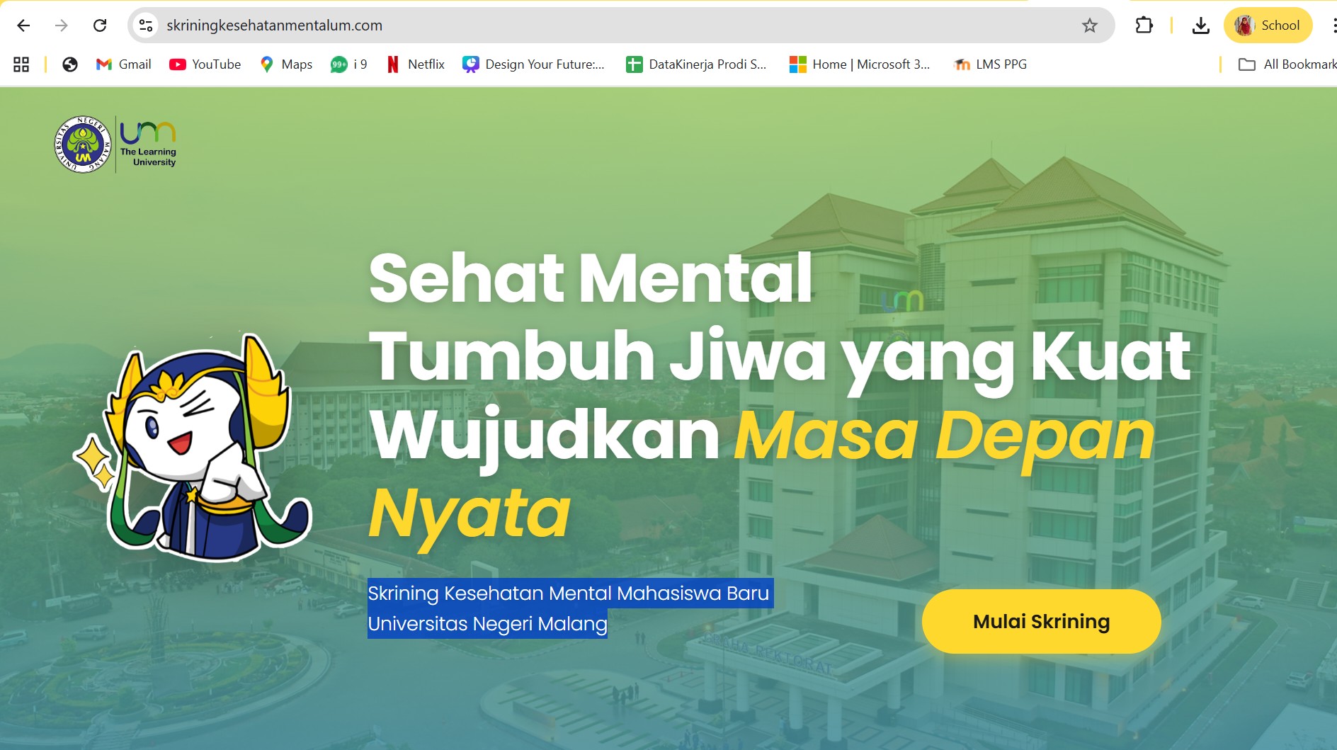 Langkah Proaktif UM: Pengembangan Website Skrining Kesehatan Mental bagi Mahasiswa Baru